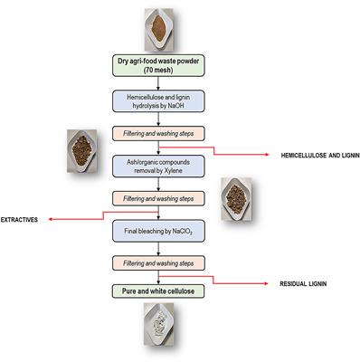 Extraction of high-quality grade cellulose and cellulose nanocrystals from different lignocellulosic agri-food wastes